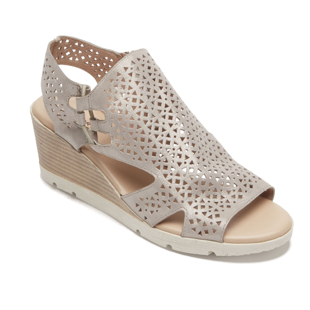 Rockport Womens Sandals Grey - Hadley Bungee - UK 729-VLEMQI